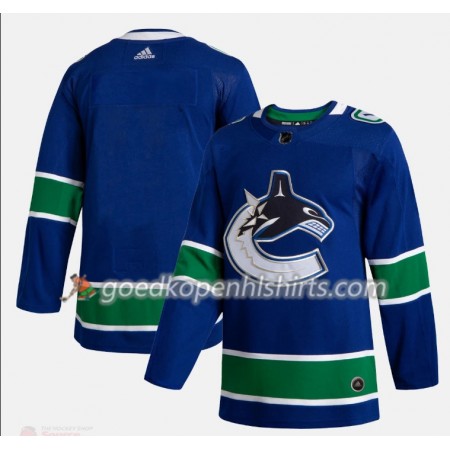 Vancouver Canucks Blank Adidas 2019-2020 Blauw Authentic Shirt - Mannen